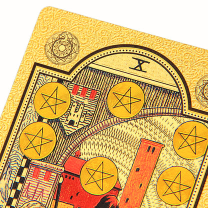 Gold Foil Tarot Cards Deck With English Guidebook In Premium Acrylic Gift Box