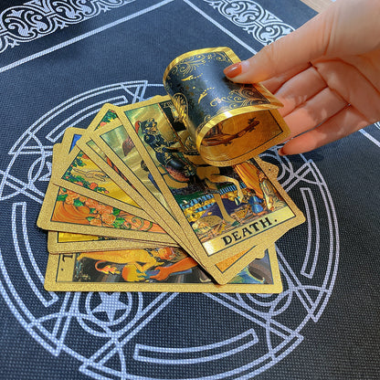 Gold Foil Tarot Deck | High End Rider-Waite Cards With English Guidebook For Beginner Tarot Readers | Witchy Gift Premium Box | Apollo Tarot