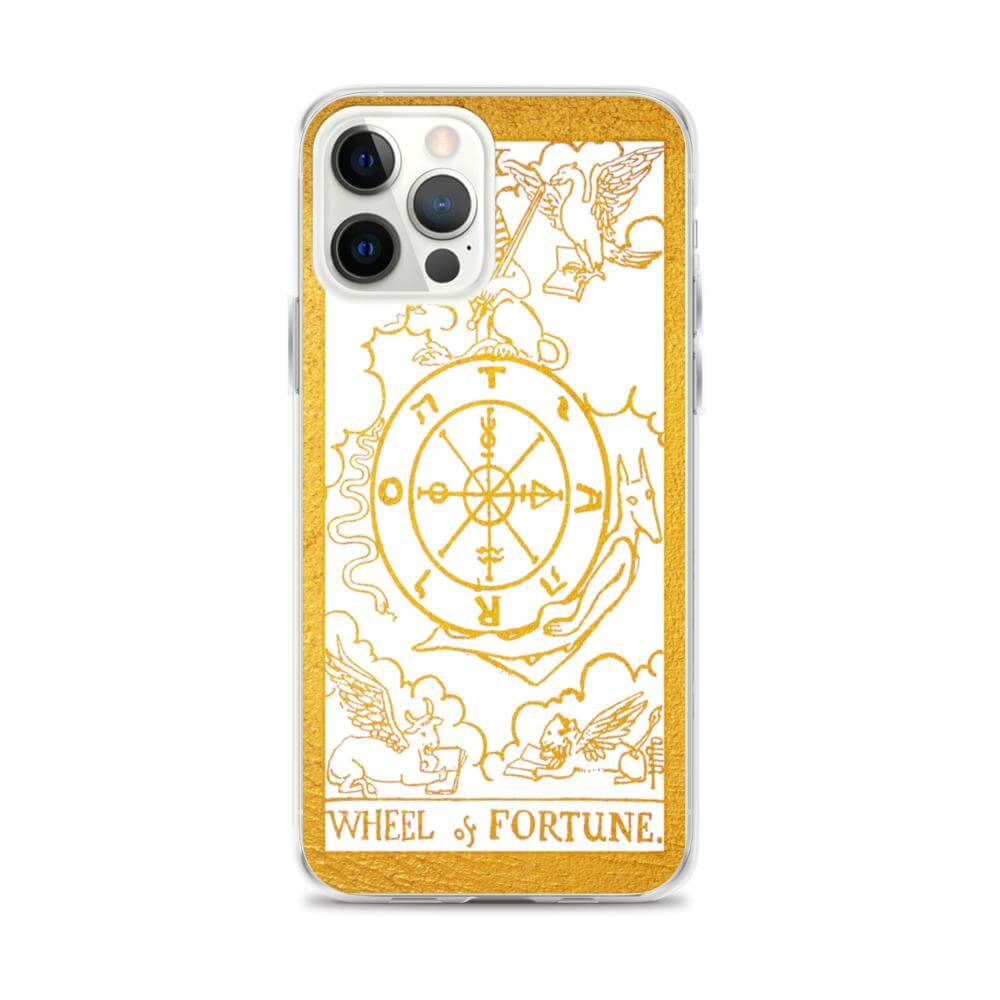The Wheel of Fortune -  Tarot Card iPhone Case (Golden / White) - Image #18