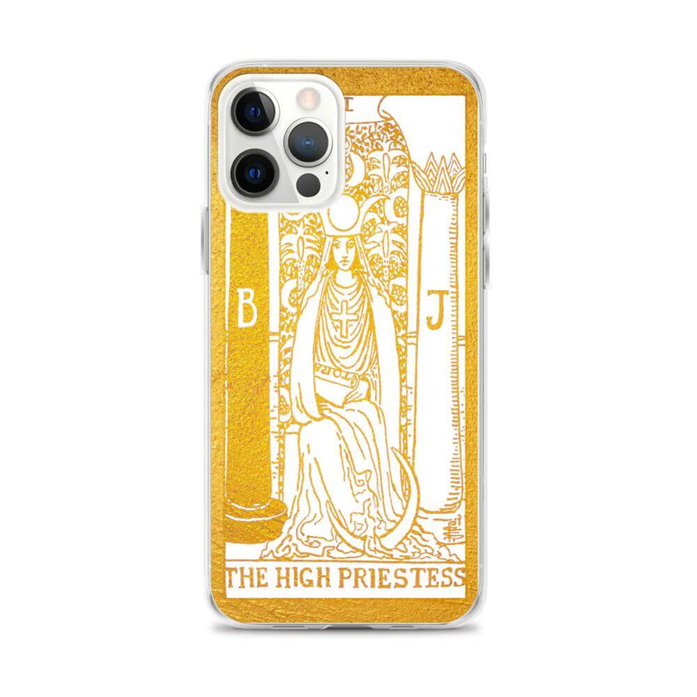 The High Priestess -  Tarot Card iPhone Case (Golden / White) - Image #17