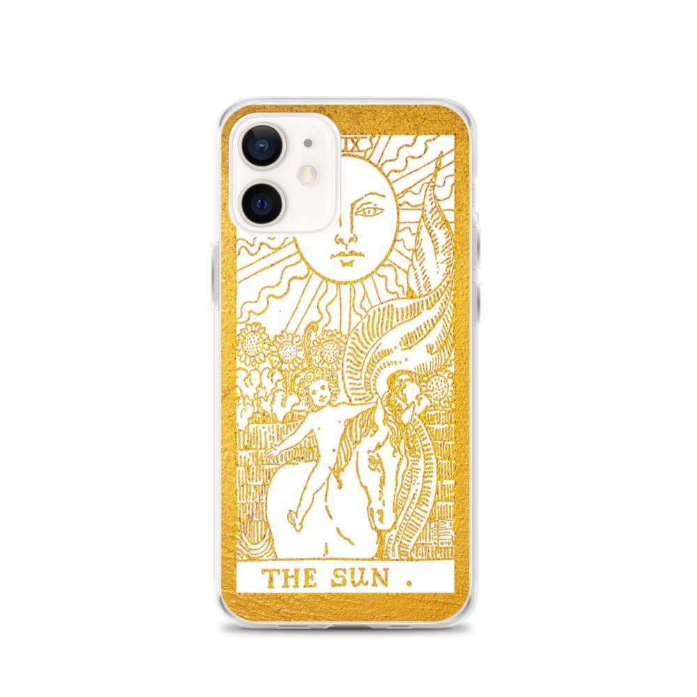 The Sun -  Tarot Card iPhone Case (Golden / White) - Image #13