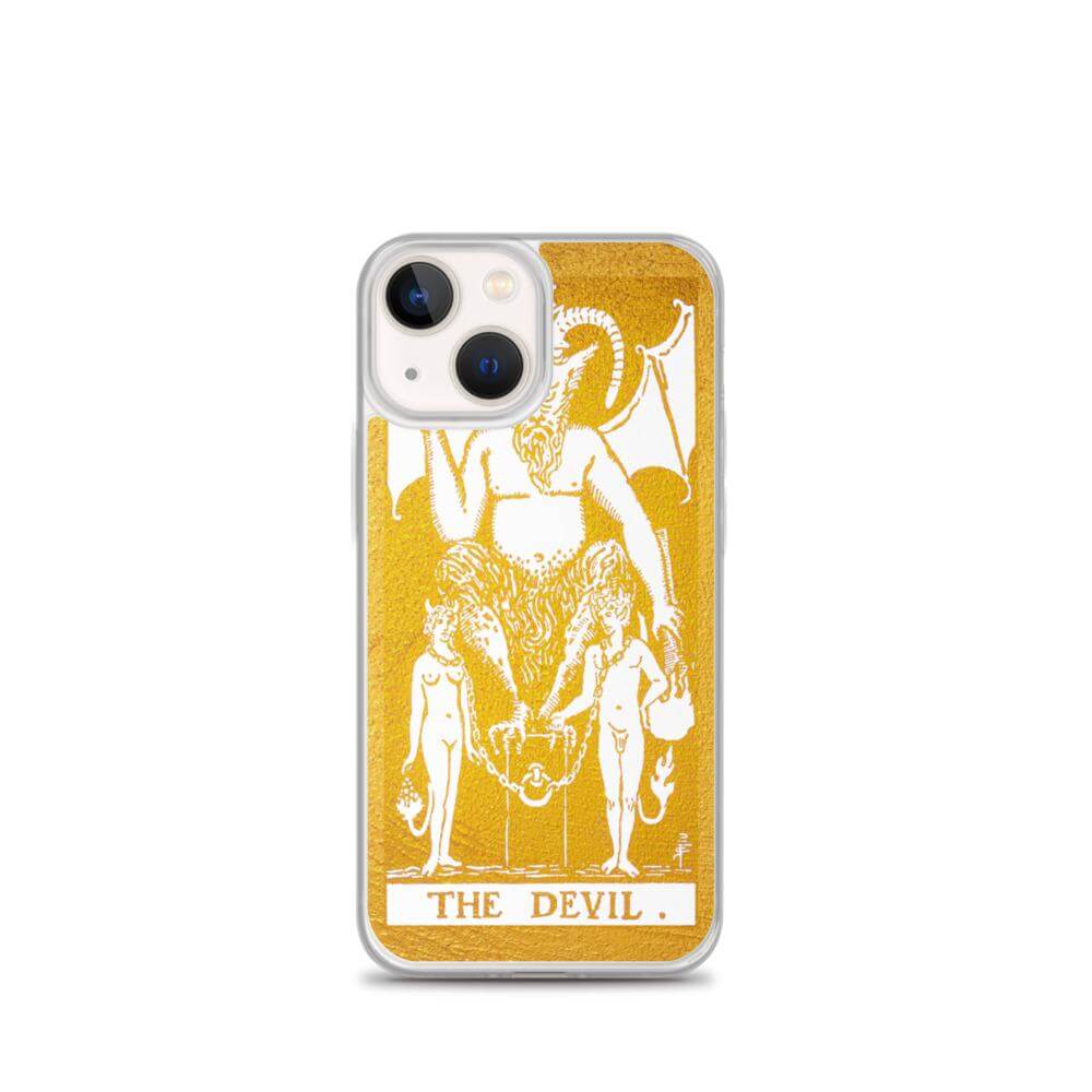 The Devil -  Tarot Card iPhone Case (Golden / White) - Image #17