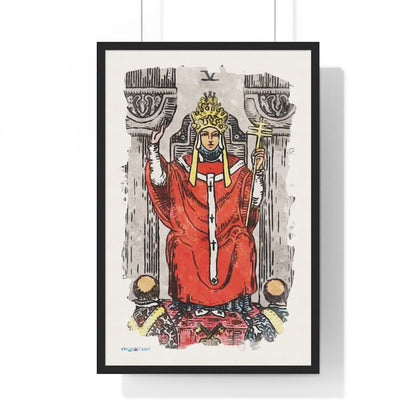 Watercolor of The Hierophant Tarot Card Framed Poster | Apollo Tarot