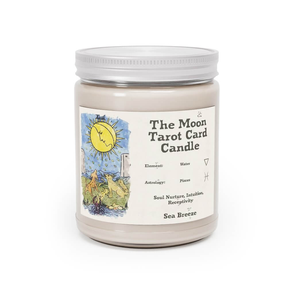 The Moon Tarot Card Candle, Ocean Breeze Aromatherapy Candle, 9oz - Image #8