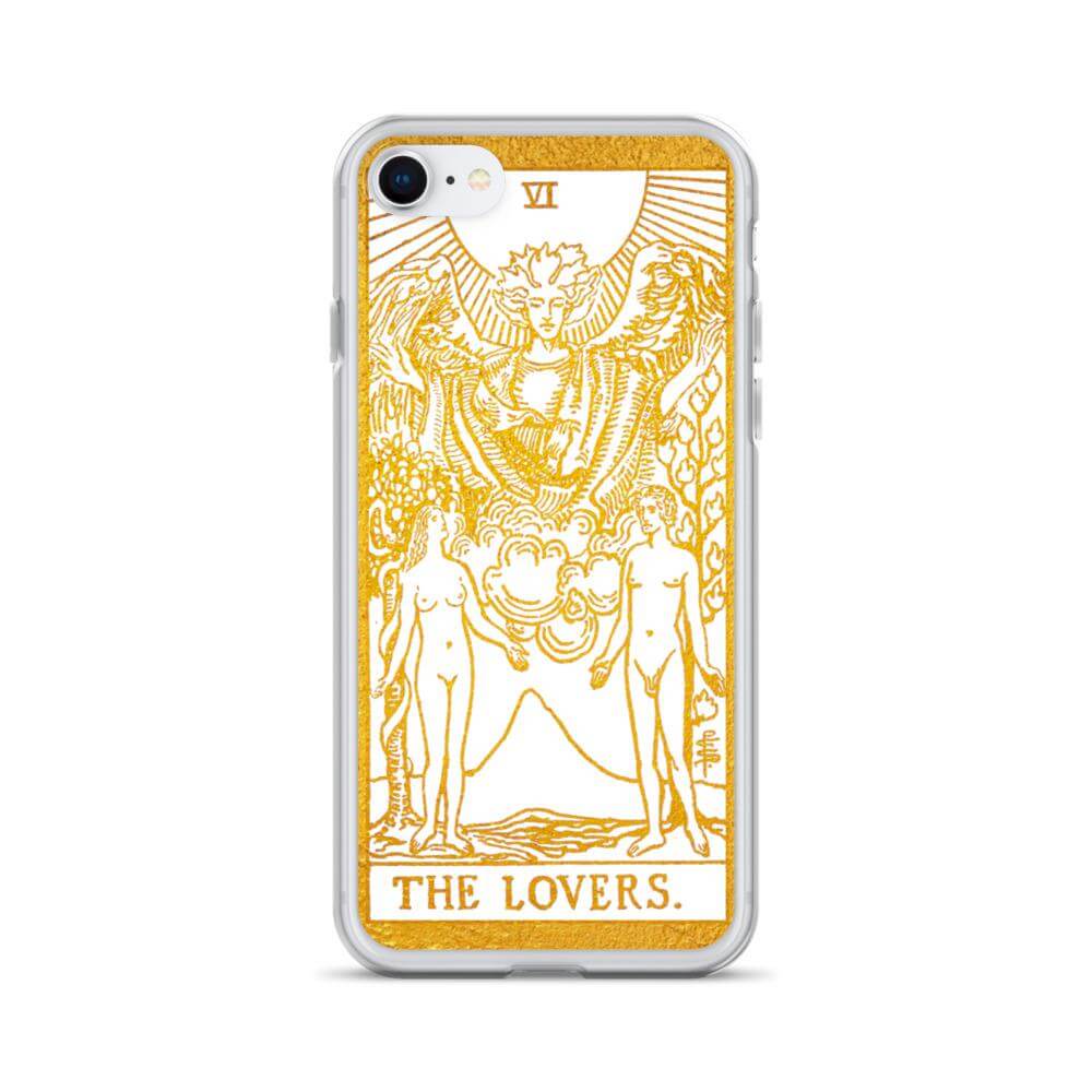 The Lovers -  Tarot Card iPhone Case (Golden / White) - Image #12