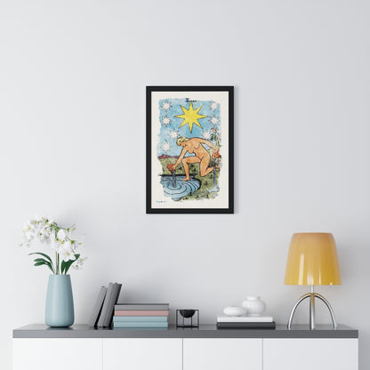 Watercolor of The Star Tarot Card Framed Poster | Apollo Tarot