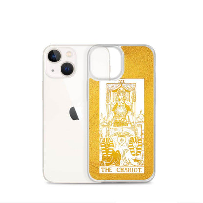 The Chariot -  Tarot Card iPhone Case (Golden / White) - Image #24