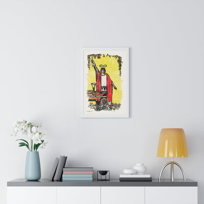 Watercolor of The Magician Tarot Card Framed Poster | Apollo Tarot