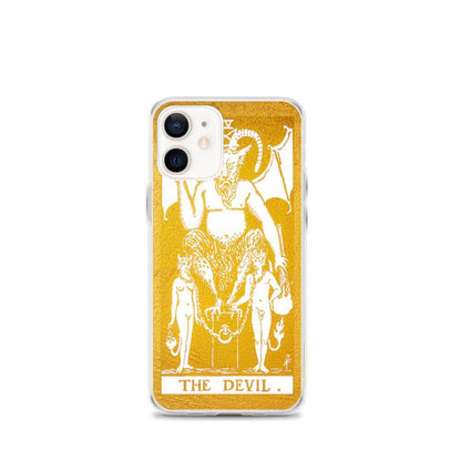 The Devil -  Tarot Card iPhone Case (Golden / White) - Image #14