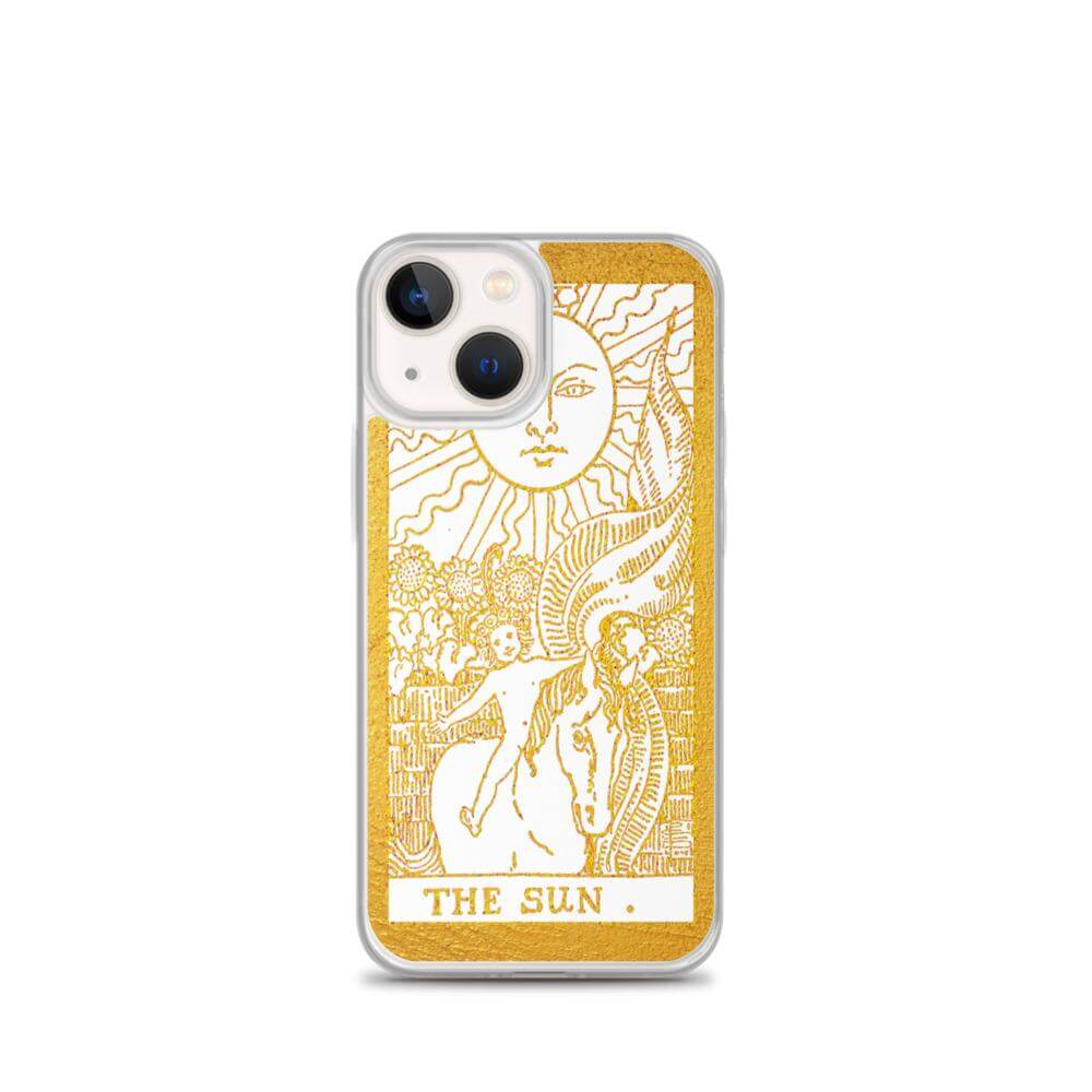 The Sun -  Tarot Card iPhone Case (Golden / White) - Image #17