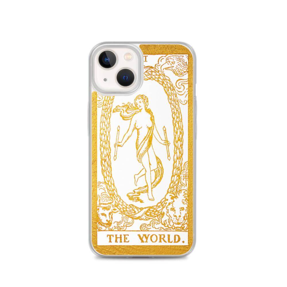The World -  Tarot Card iPhone Case (Golden / White) - Image #18