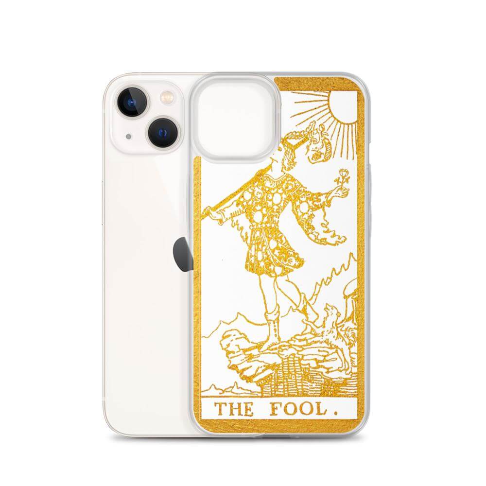 The Fool -  Tarot Card iPhone Case (Golden / White) - Image #24