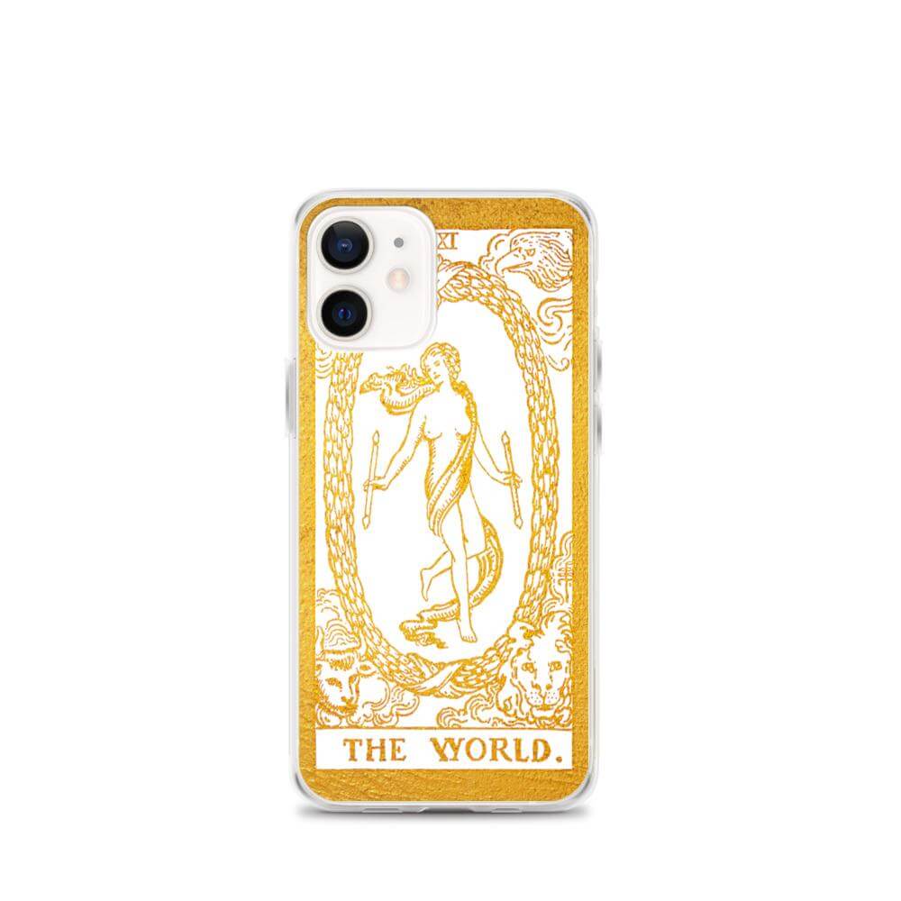 The World -  Tarot Card iPhone Case (Golden / White) - Image #14