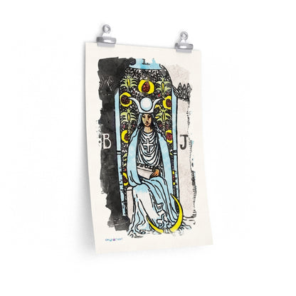 Watercolor The High Priestess Tarot Card Poster | Apollo Tarot