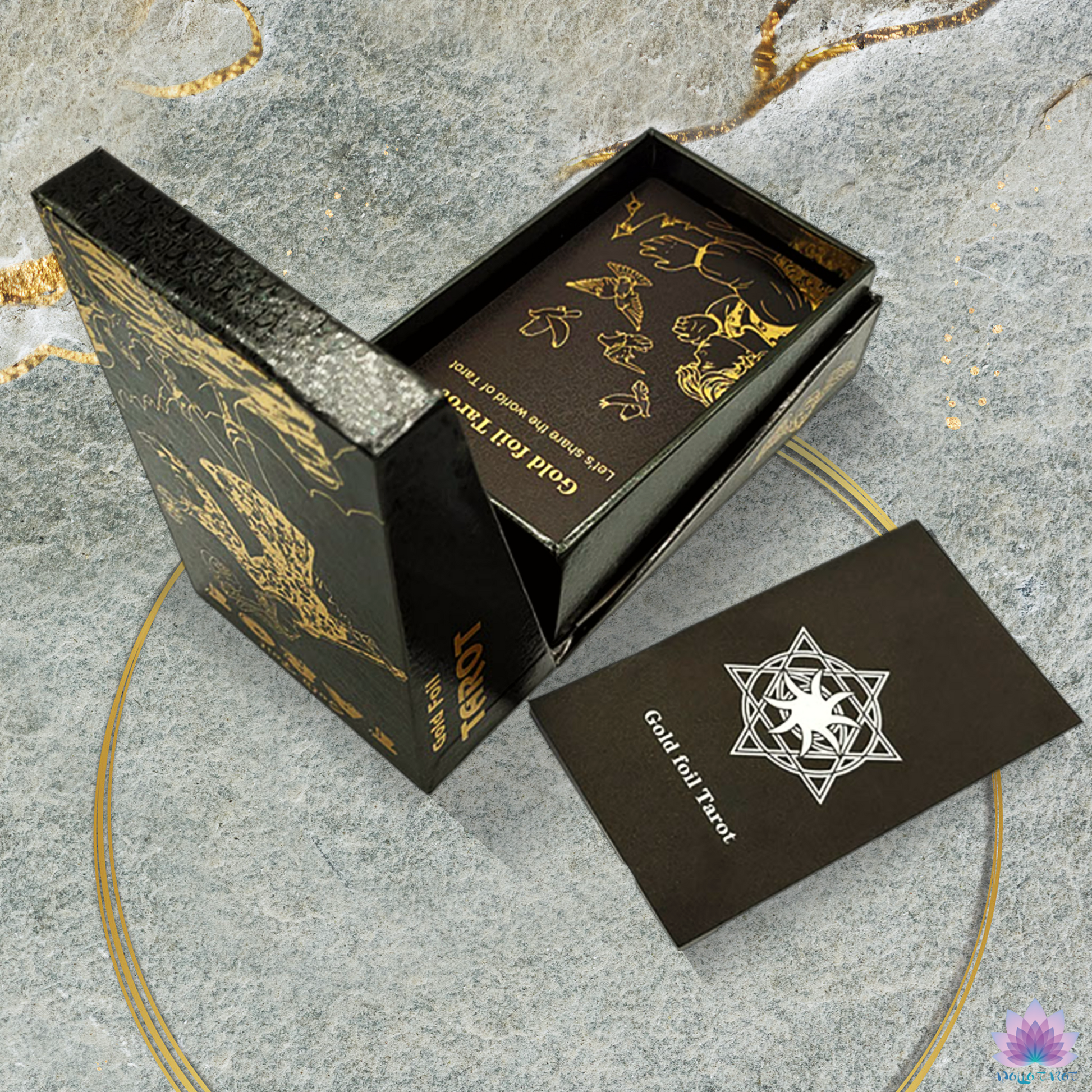 Black & Gold Foil Tarot Deck | Rider-Waite-Smith Remastered Cards For Beginner Tarot Readers | Premium Gift Box With English Guidebook