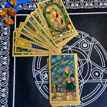 Gold Foil Tarot Deck | High End Rider-Waite Cards With English Guidebook For Beginner Tarot Readers | Witchy Gift Premium Box | Apollo Tarot