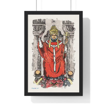 Watercolor of The Hierophant Tarot Card Framed Poster | Apollo Tarot