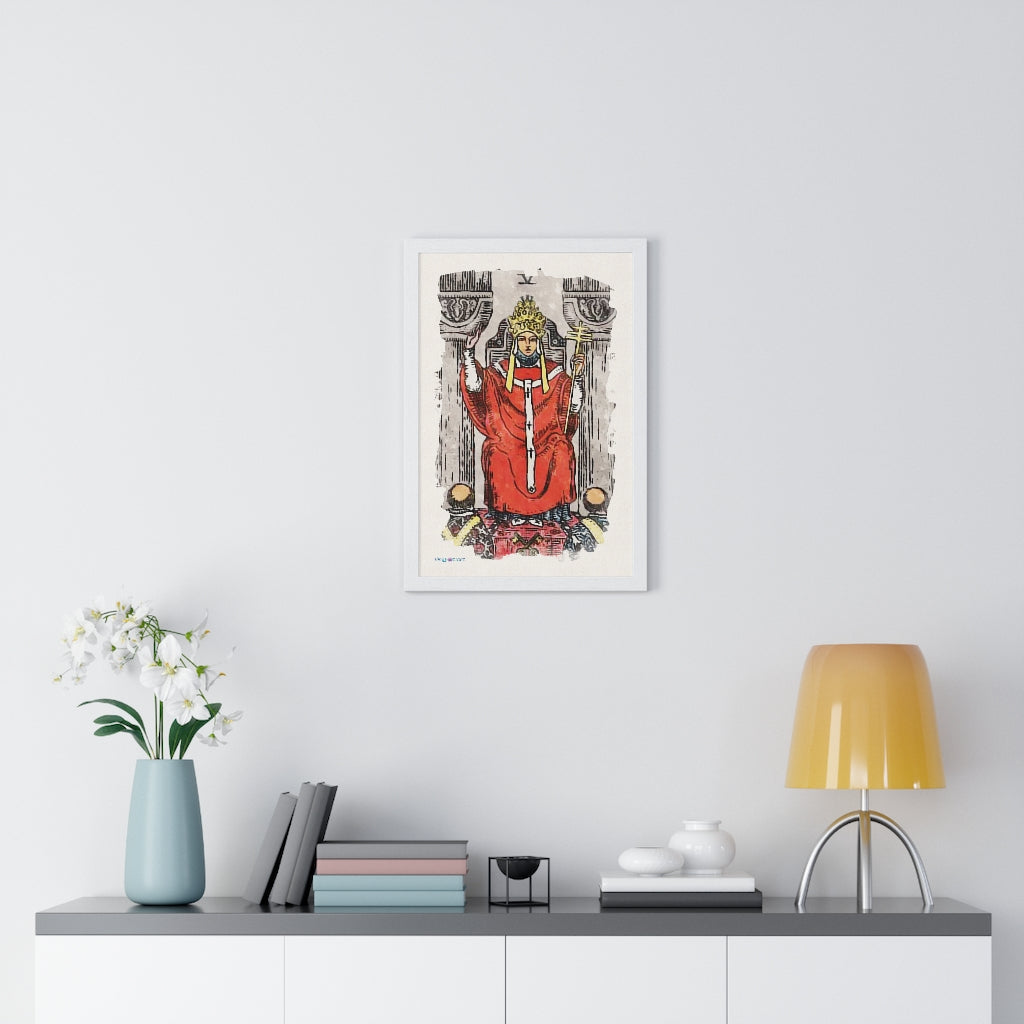 Watercolor of The Hierophant Tarot Card Framed Poster | Apollo Tarot