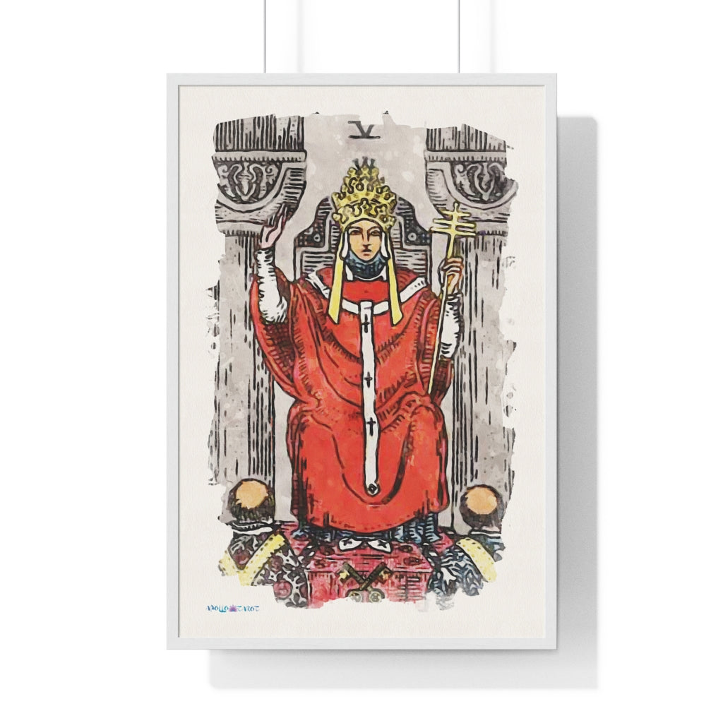 Watercolor of The Hierophant Tarot Card Framed Poster | Apollo Tarot