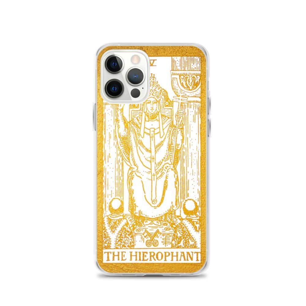 The Hierophant -  Tarot Card iPhone Case (Golden / White) - Image #17