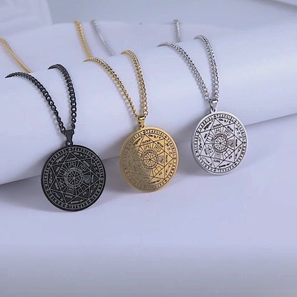 Necklaces Of The Lesser Key Of Solomon | Pendants With 72 Demon Sigils From Lemegeton | Goetia Amulet Talisman For Gothic Men | Apollo Tarot Jewelry Shop