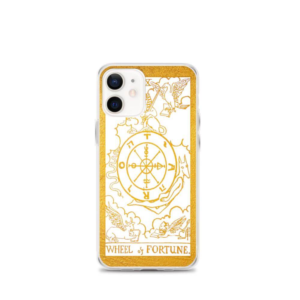 The Wheel of Fortune -  Tarot Card iPhone Case (Golden / White) - Image #16
