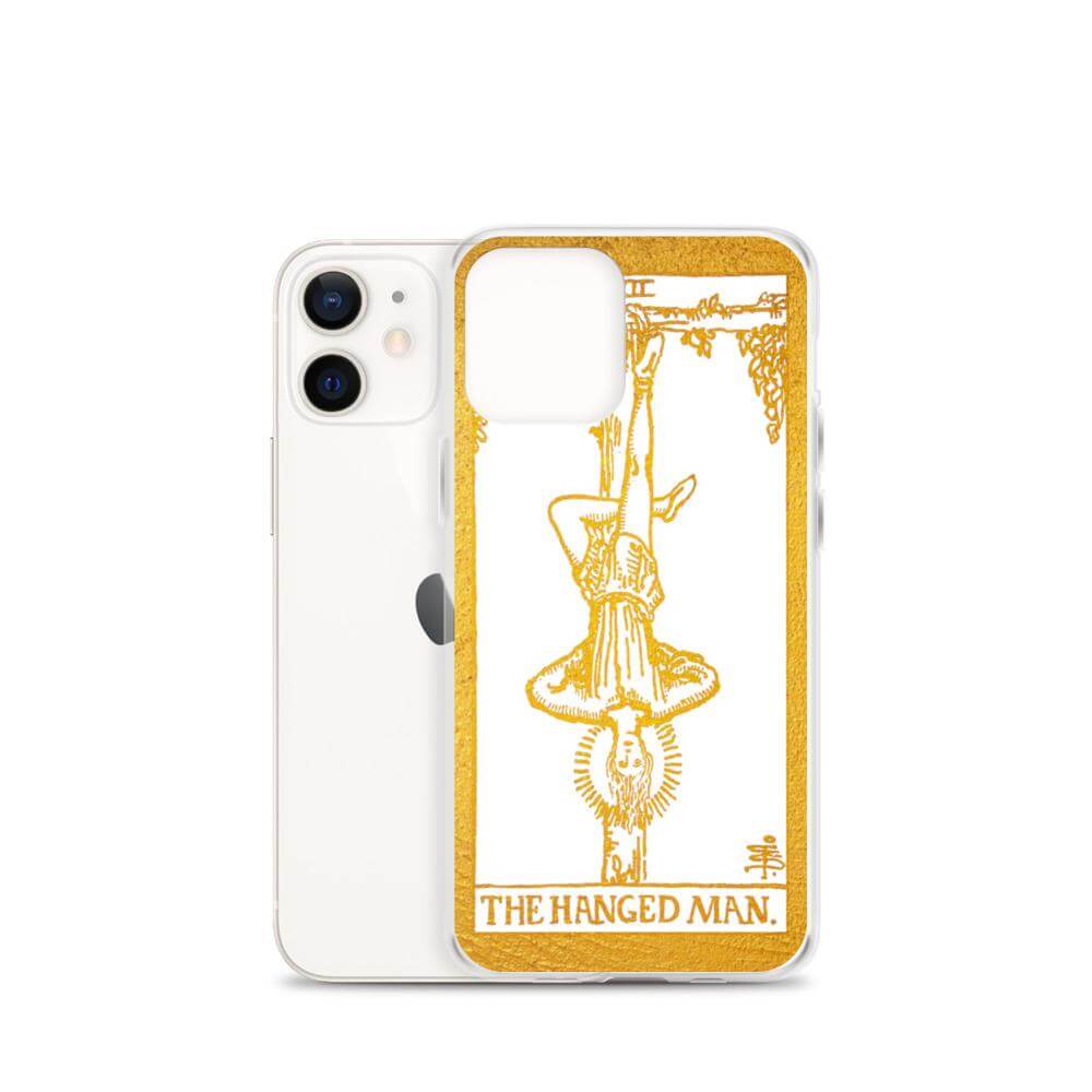 The Hanged Man - Tarot Card iPhone Case (Golden / White) - Image #18