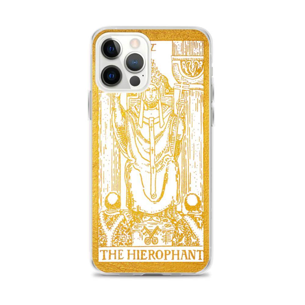 The Hierophant -  Tarot Card iPhone Case (Golden / White) - Image #19