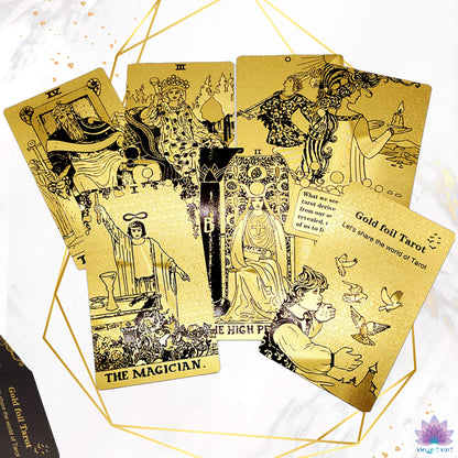 Black & Gold Foil Tarot Deck | Rider-Waite-Smith Remastered Cards For Beginner Tarot Readers | Premium Gift Box With English Guidebook | Apollo Tarot