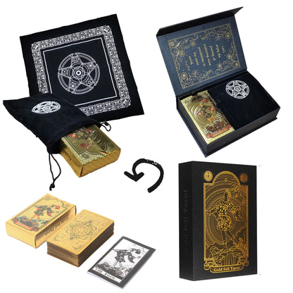 Gold Foil Rider-Waite Tarot Deck Gift Box With Guidebook For Beginners | Premium Cards | Apollo Tarot Shop