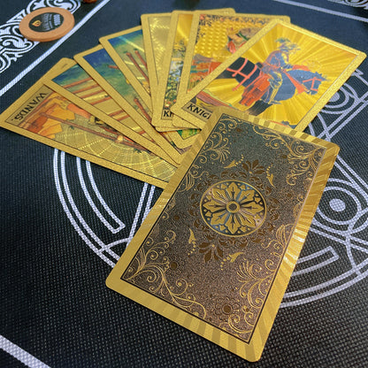 Gold Foil Tarot Deck | High End Rider-Waite Cards With English Guidebook For Beginner Tarot Readers | Witchy Gift Premium Box | Apollo Tarot