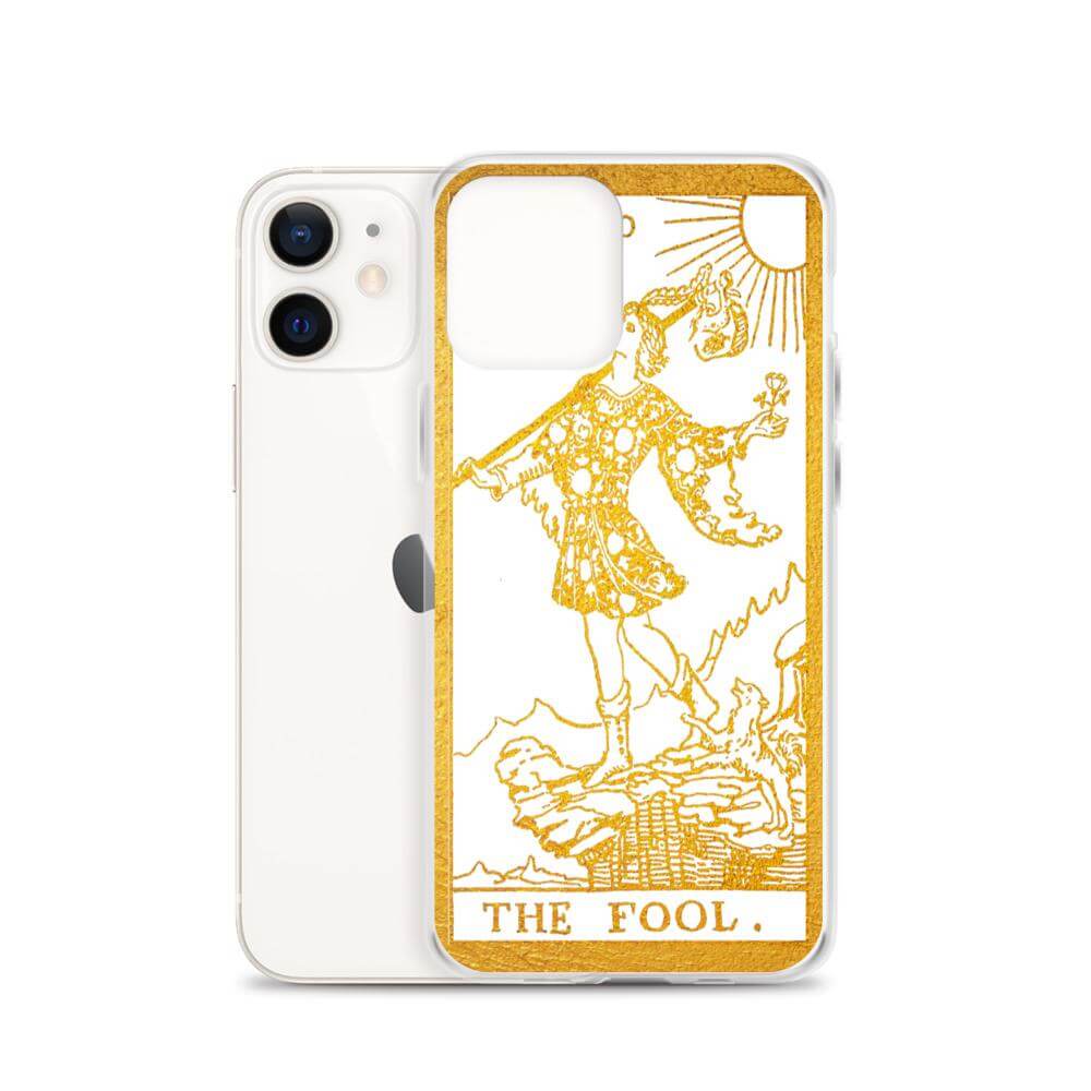 The Fool -  Tarot Card iPhone Case (Golden / White) - Image #14