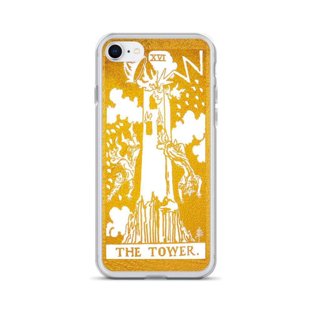 The Tower -  Tarot Card iPhone Case (Golden / White) - Image #12