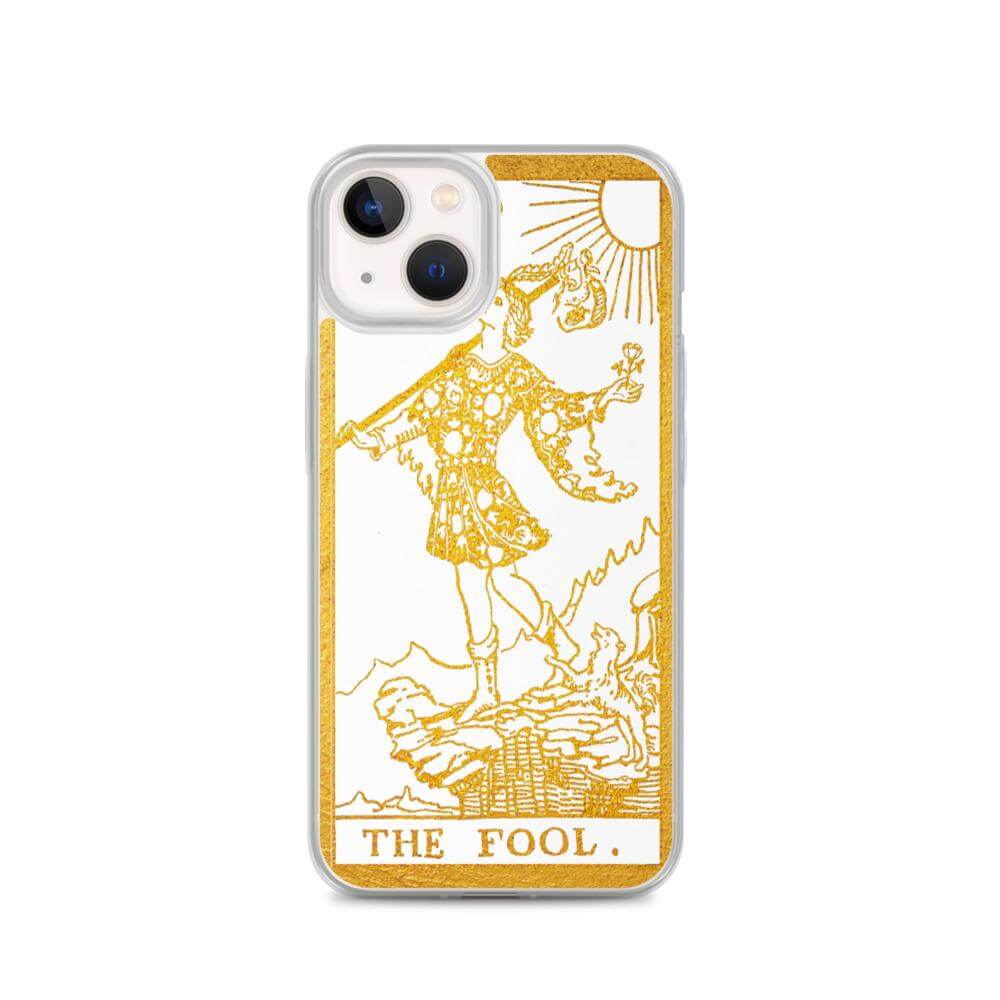 The Fool -  Tarot Card iPhone Case (Golden / White) - Image #23