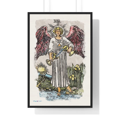 Watercolor of The Temperance Tarot Card Framed Poster | Apollo Tarot