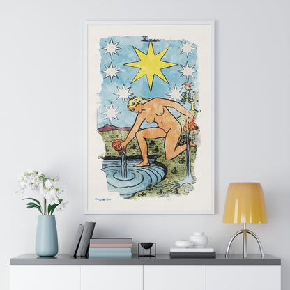 Watercolor of The Star Tarot Card Framed Poster | Apollo Tarot