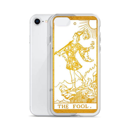 The Fool -  Tarot Card iPhone Case (Golden / White) - Image #25