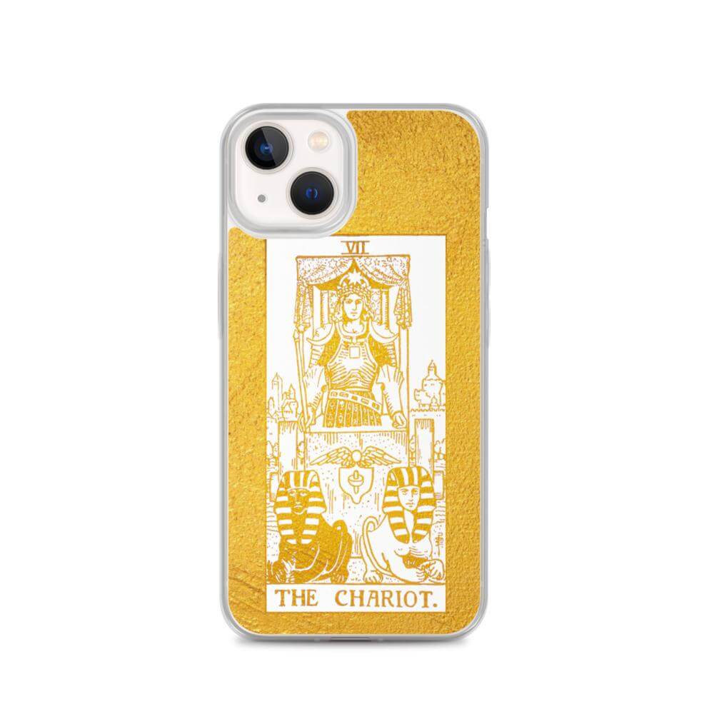The Chariot -  Tarot Card iPhone Case (Golden / White) - Image #25