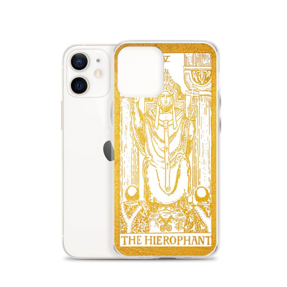 The Hierophant -  Tarot Card iPhone Case (Golden / White) - Image #14
