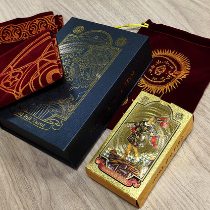 Gold Foil Rider-Waite Tarot Deck Gift Box With Guidebook For Beginners | Premium Cards | Apollo Tarot Shop