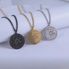 Load and play video in Gallery viewer, Black Pendant Necklace With Seals Of The 72 Spirits In The Lesser Key of Solomon | King Asmoday Demon Origins Goetia Goth Jewelry | Apollo Tarot Jewelry Shop