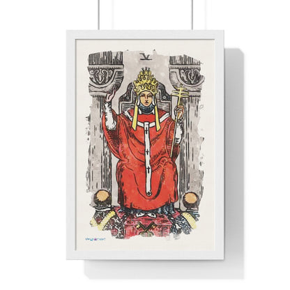 Watercolor of The Hierophant Tarot Card Framed Poster | Apollo Tarot