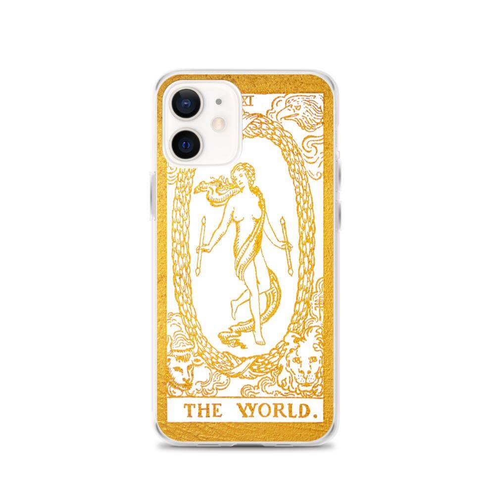 The World -  Tarot Card iPhone Case (Golden / White) - Image #13
