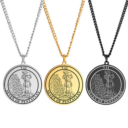 Tarot Card Necklace | Suit of Pentacles Pendants | Spiritual Jewelry For Witchy Men and Women | Apollo Tarot Shop