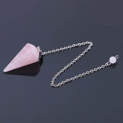 Healing Crystal Pendulum for Divination Dowsing Readings | Pink Quartz Pendulums Of Natural Gemstones For Fortune Telling | Apollo Tarot Shop