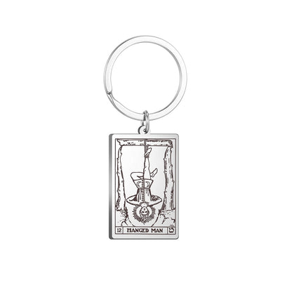 Tarot Card Keychains | All 78 Major & Minor Arcana Tarot Cards RWS Charm | Silver Color Stainless Steel Spiritual Amulet Keyring