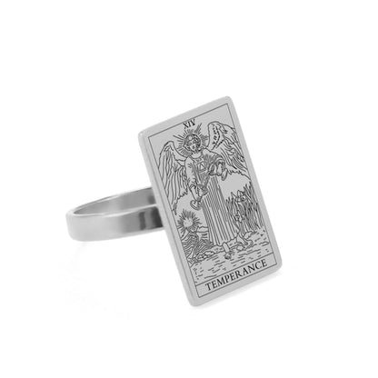 Tarot Card Ring | Silver & Gold Charms Of Major Arcana Cards | Large Size | Apollo Tarot Shop