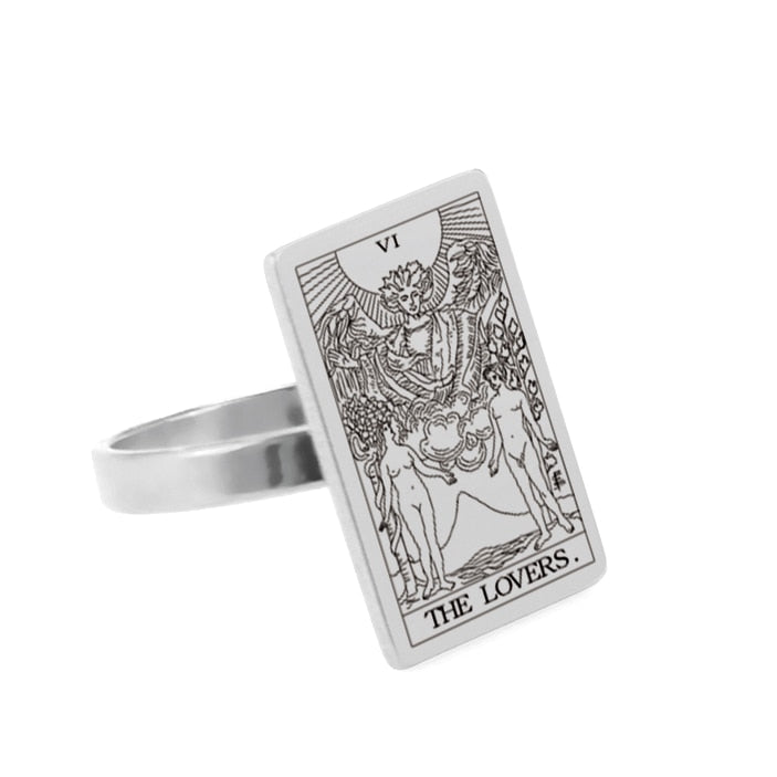 Tarot Card Ring | Silver & Gold Charms Of Major Arcana Cards | Extra Small Size | Apollo Tarot Shop