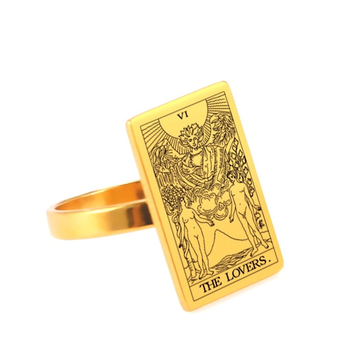 Tarot Card Ring | Silver & Gold Charms Of Major Arcana Cards | Extra Small Size | Apollo Tarot Shop