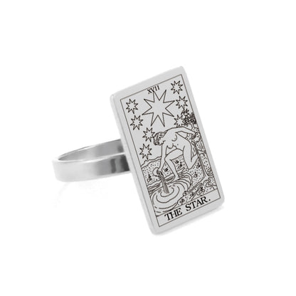 Tarot Card Ring | Silver & Gold Charms Of Major Arcana Cards | Large Size | Apollo Tarot Shop